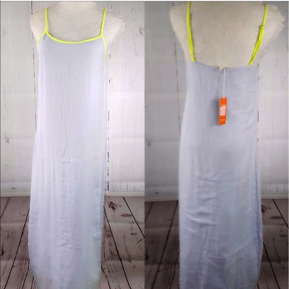 Grey neon strap maxi dress